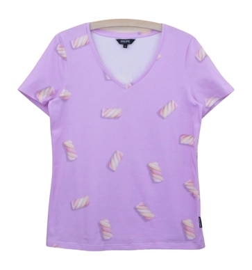 V-neck T-shirt SNURK Women Twisters Pink
