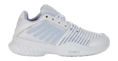 Tennis Shoes K-Swiss Kids Court Express All White Heather Peach Fuzz