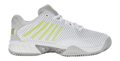 Tennis Shoe K-Swiss Women Hypercourt Express 2 HB Star White Gray Violet Lime Green