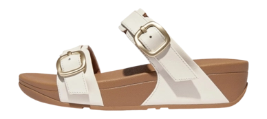 FitFlop Women Lulu Adjustable Slide Leather Urban White