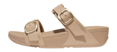 FitFlop Women Lulu Adjustable Slide Leather Latte Beige