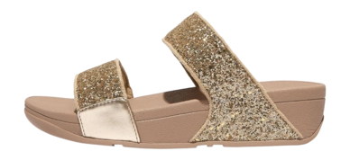Tongs FitFlop Women Lulu Slide Glitter Latte Beige
