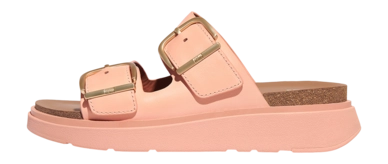 FitFlop Women Gen-FF Buckle Two-Bar Leather Slides Blushy