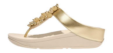 Tongs FitFlop Femme Fino Bauble-Bead Toe-Post Platino
