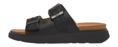 Tongs FitFlop Men Gen-FF Buckle Two-Bar Leather Slides Black