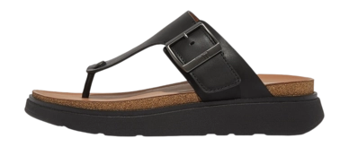 FitFlop Men Gen-FF Buckle Leather Toe-Post Sandals Black