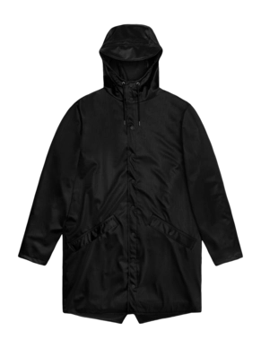 Raincoat RAINS Unisex Long Jacket Black Grain