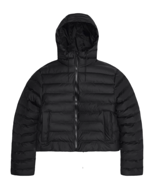 Jacket Unisex Rains Lohja Short Puffer Jacket W3T2 Black Outdoorsupply