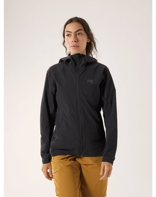 S24-X000007779-Gamma-Lightweight-Hoody-Black-Women-s-Front-View