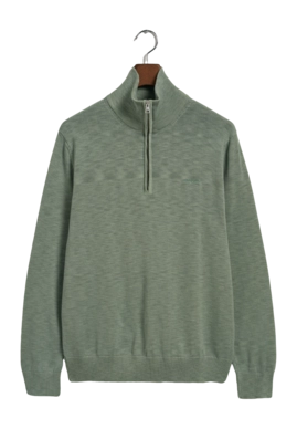 Trui GANT Men Cotton Half Zip Kalamata Green