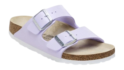 Slipper Birkenstock Women Arizona BS Birko-Flor Embossed BF Shiny Lizard Purple Fog Narrow