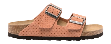 Tongs Birkenstock Femme Arizona BS Suede Embossed Emboss Dots Burnt Orange Narrow