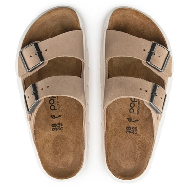 Flip Flops Birkenstock Arizona Chunky Suede Leather Damen Warm Sand Narrow Fashionschuh