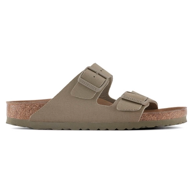 Tongs Birkenstock Femme Arizona Vegan Textile Faded Khaki Narrow