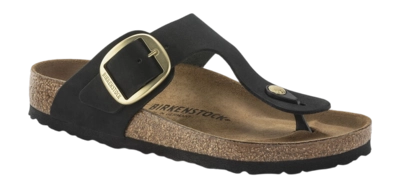 Flip Flops Birkenstock Gizeh Big Buckle Nubuck Damen Black Narrow