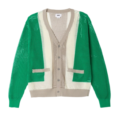 Cardigan Obey Homme Anderson 60s Green multi