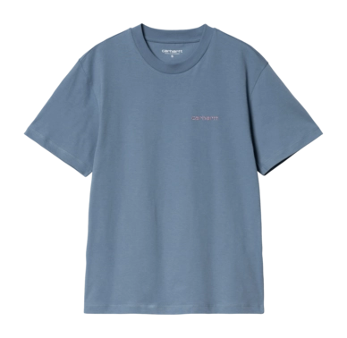 T-Shirt Carhartt WIP Femme S/S Script Embroidery Sorrent / Glassy Pink