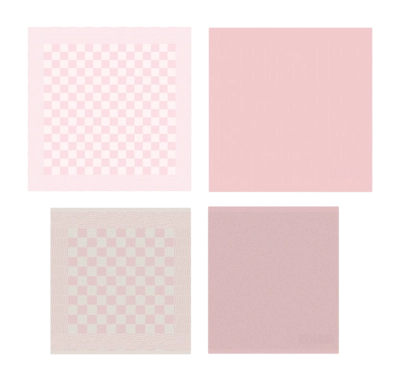 Combi Set DDDDD Barbeque Logo Pastel Pink 2 Kitchen Towels + 2 Tea Towels