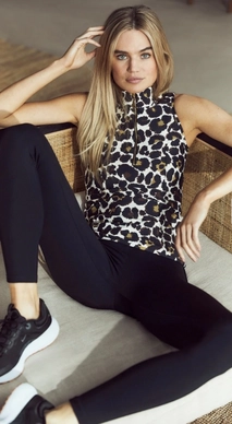 6---Rosy sleeveless Leopard Offwhite