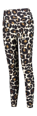 Legging Deblon Women Classic Leggings High Waistband Leopard Offwhite