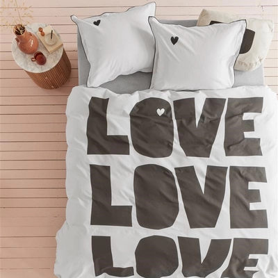 Dekbedovertrek VT Wonen Bold Love Naturel Katoen