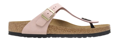 Tongs Birkenstock Femme Gizeh Nubuck Soft Pink Narrow