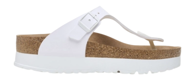 Tongs Birkenstock Femme Gizeh PAP Flex Plateforme Birko-Flor White Regular