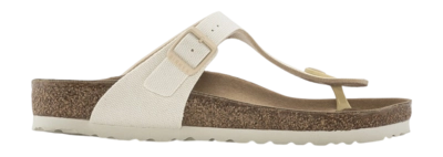 Flip Flops Birkenstock Women's Gizeh Vegan Textile Canvas Eggshell Narrow