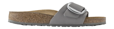 Flip Flops Birkenstock Madrid Big Buckle Nubuck Damen Dove Gray Narrow
