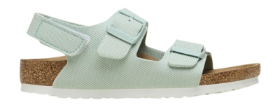 Sandales Birkenstock Enfant Milano HL Rivet Logo Textile Vegan Canvas Surf Green Narrow