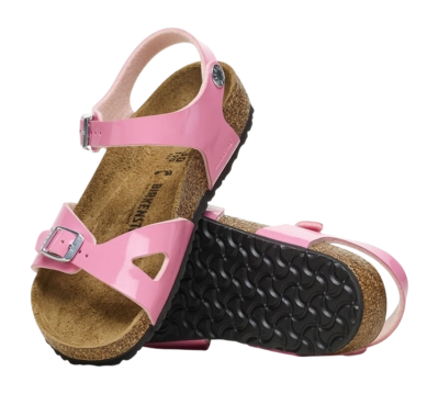 Sandalen Birkenstock Rio Birko Flor Patent Kinder Candy Pink Narrow