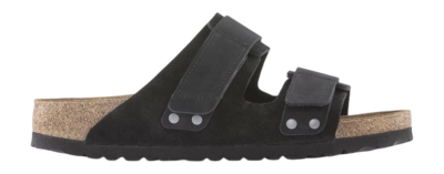 Slipper Birkenstock Unisex Uji Nubuck/Suede Leather Black Narrow