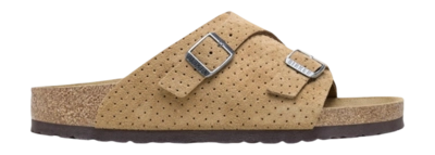 Slipper Birkenstock Unisex Zürich BS Suede Embossed Emboss Dots New Beige Narrow