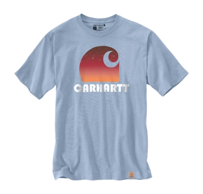 T-Shirt Carhartt Men Heavyweight C Graphic Fog Blue