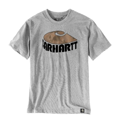 T-Shirt Carhartt Homme Heavyweight Camo C Graphic Heather Grey