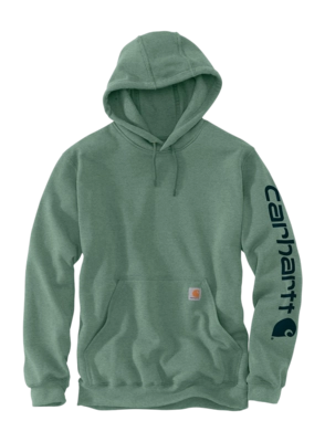 Hoodie Carhartt Men Sleeve Logo Hooded Sweatshirt Jade Heather