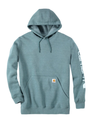 Hoodie Carhartt Men Sleeve Logo Hooded Sweatshirt Sea Pine Heather