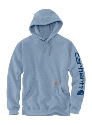 Hoodie Carhartt Men Sleeve Logo Hooded Sweatshirt Neptune/Dew Drop