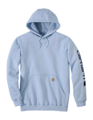 Hoodie Carhartt Men Sleeve Logo Hooded Sweatshirt Moonstone