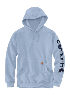 Hoodie Carhartt Men Sleeve Logo Hooded Sweatshirt Fog Blue