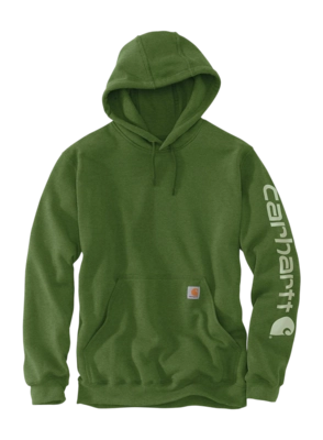 Hoodie Carhartt Men Sleeve Logo Hooded Sweatshirt Arborvitae Heather