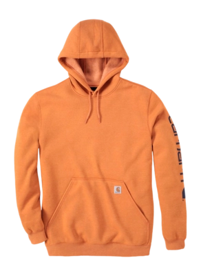 Hoodie Carhartt Men Sleeve Logo Hooded Sweatshirt Marmalade Heather