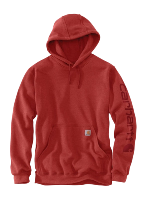 Hoodie Carhartt Men Sleeve Logo Hooded Sweatshirt Chili Pepper Heather