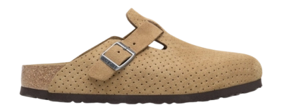 Sabots Birkenstock Unisexe Boston BS Suede Embossed Emboss Dots New Beige Narrow