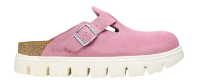 Sabots Birkenstock Femme Boston Chunky Suede Leather Candy Pink Narrow