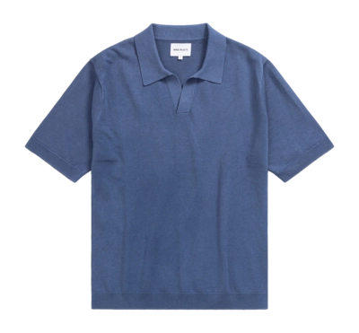 Polo Norse Projects Homme Leif Cotton Lin Polo Calcite Blue
