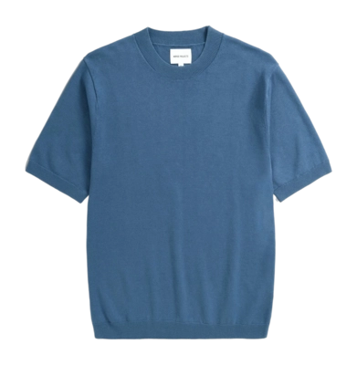 T-Shirt Norse Projects Homme Rhys Coton Lin T-Shirt Calcite Blue