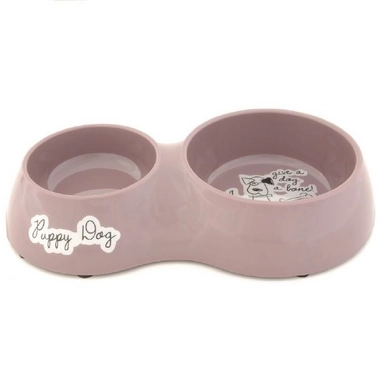 Voer En Drinkbak Beeztees Puppy Dog Melamine Roze