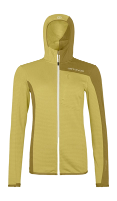 Jas Ortovox Women Fleece Light Grid Hooded Wabisabi