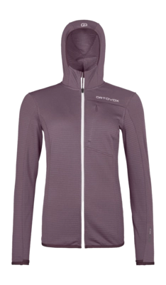 Jas Ortovox Women Fleece Light Grid Hooded Wild Berry